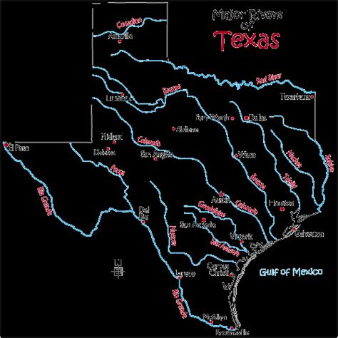 Map Of Texas Rivers Labeled