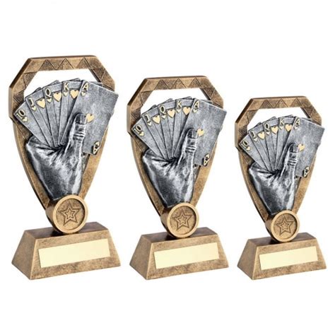 Playing Cards In Hand Trophy With Base Plaque Awards Trophies Supplier