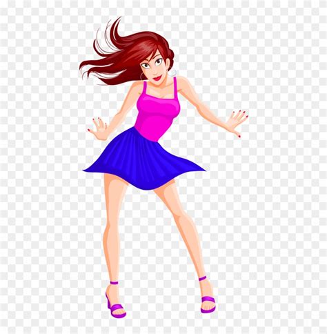 Girl Dancing Vector Png Image Dancing Lady Cartoon Images Hd