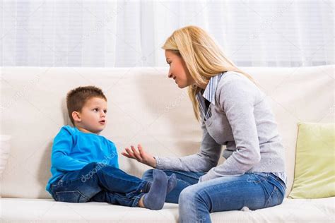 Mother And Son Talking Stock Photo By Inesbazdar