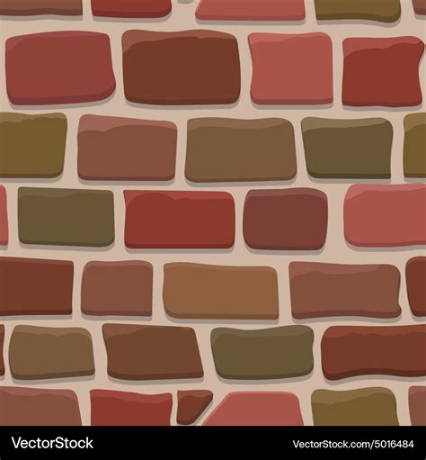 Seamless Texture Of A Cartoon Brick Wall Vector Image