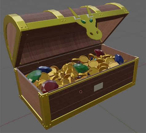 3D asset Treasure Chest with Gold and Open Animation
