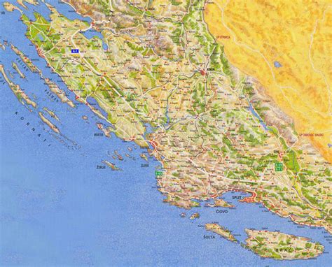 Mapa Chorvatska Dalmácie Paklenica Mapa