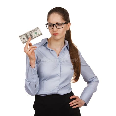 Woman Holding A Hundred Dollar Bill Disparagingly Stock Image Image Of Banking Disdain 36954493