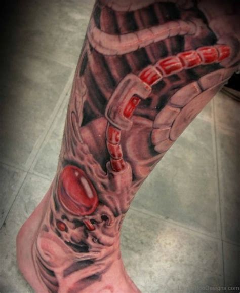 50 Wonderful Biomechanical Tattoos On Leg Leg Tattoo Designs