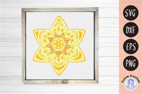Download 3D Mandala Daffodil | 3D Mandala SVG Download | SVG DXF ...
