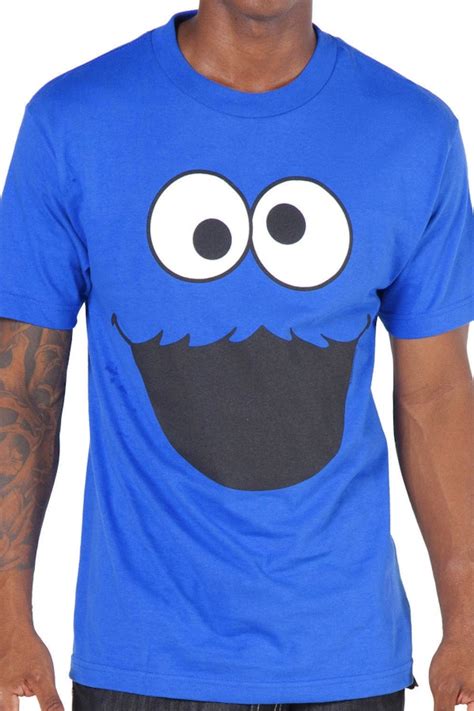 Adult Mens Sesame Street Cookie Monster Face T Shirt Great Parties