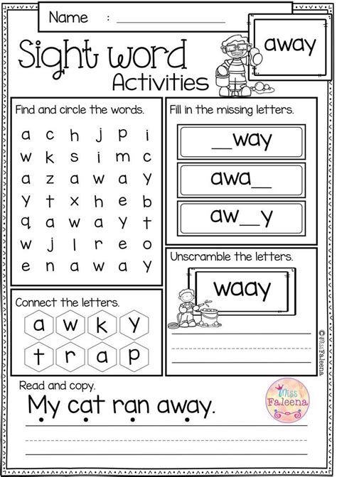 Free Printable Sight Words Free Printable 1st Grade Writing Worksheets