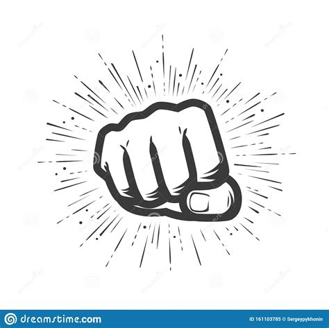 Clenched Fist Gym Logo Or Label Vector Illustration Stock Vector