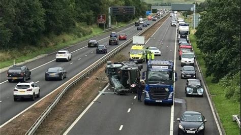 Major Delays After Lorry Sheds Its Load On M90 At Dunfermline Bbc News