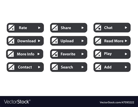 Web Buttons Flat Design Template Royalty Free Vector Image