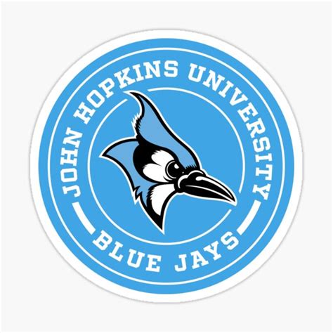 John Hopkins University Blue Jays Circle Sticker By Wuflestadj