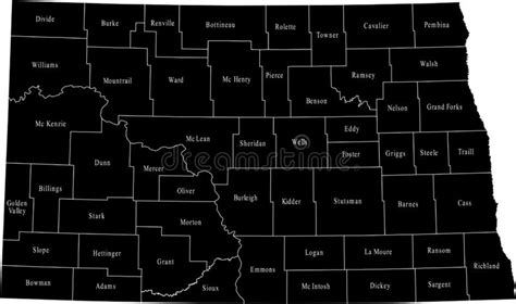 Map Of The North Dakota Stock Vector Illustration Of Location 205779543