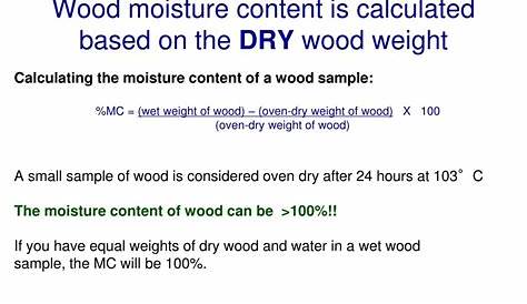 wood moisture content chart