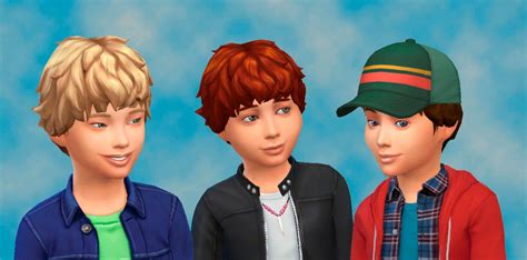 Sims 4 Hairs Mystufforigin Curly Hair For Boys