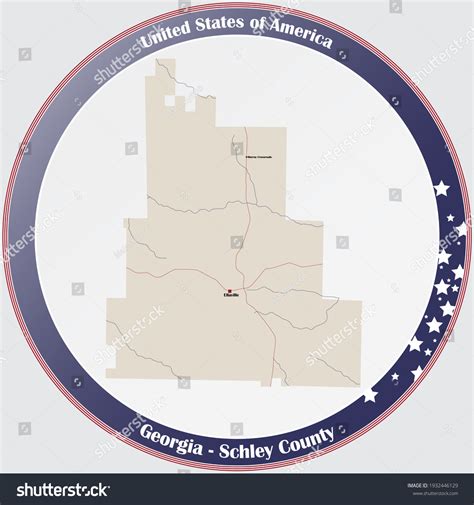 Large Detailed Map Schley County Georgia Stock Vector Royalty Free