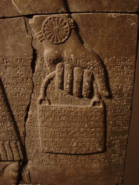 Sumerian God Holding The Ceremonial Ritual Of Water Bucket Usually