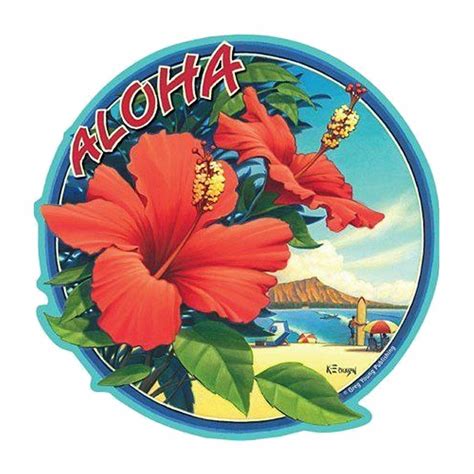 Hawaiian Hibiscus Flower Sticker Decal From Hawaii For Sale Online