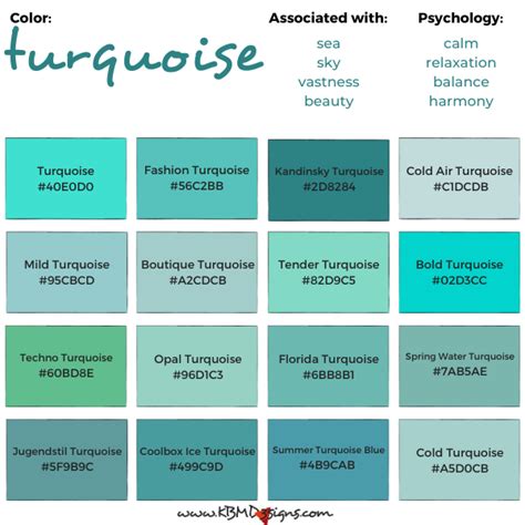 50 Shades Of Turquoise Color Names Hex Rgb Cmyk Codes 54 Off