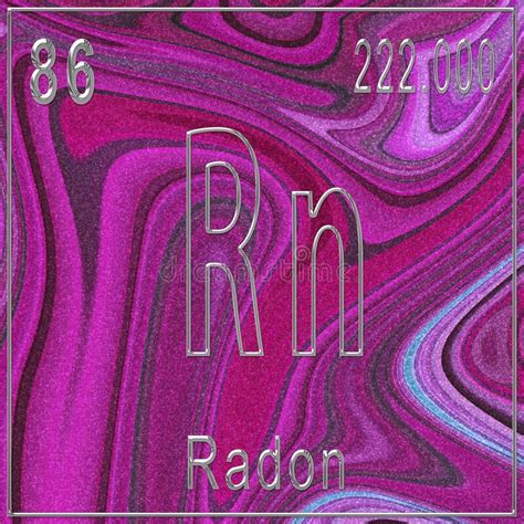 Segno Di Elemento Chimico Del Radon Con Numero Atomico E Peso Atomico