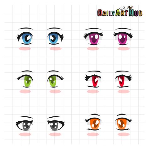 Anime Girl Eyes Clip Art Set Daily Art Hub Free Clip Art Everyday