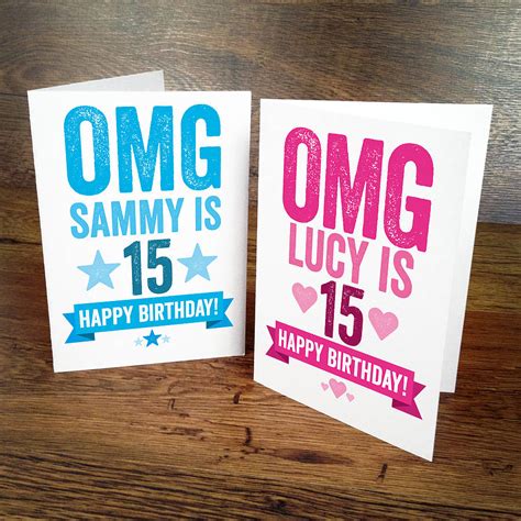 Personalised 15th Birthday Card By A Is For Alphabet