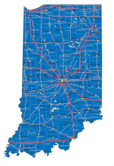 Indiana Political Map Road Stock Illustrations 17 Indiana Political