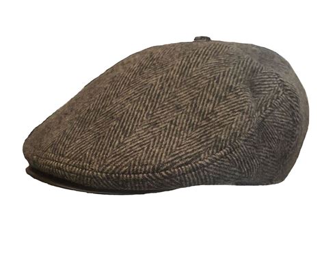 Mens Vintage Traditional Tweed Herringbone Peak Flat Cap Hat Ebay