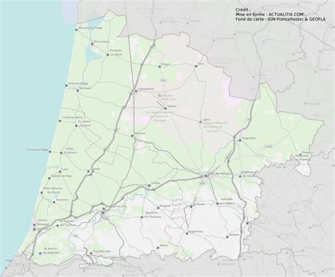 Carte Des Landes Landes Carte Des Villes Communes Politique Sites