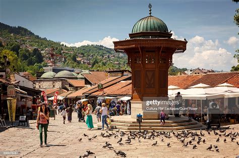 Sebilj Fountain In Pigeon Square Bascarsija Quarter Sarajevo Bosnia And Herzegovina Stock Photo ...