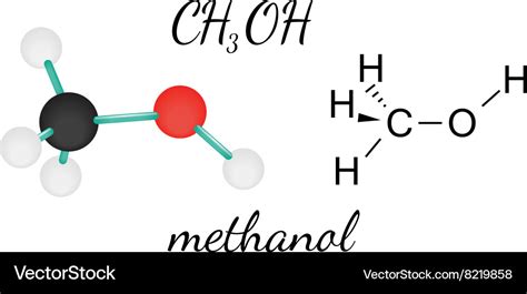 Ch3oh Methanol Molecule Royalty Free Vector Image