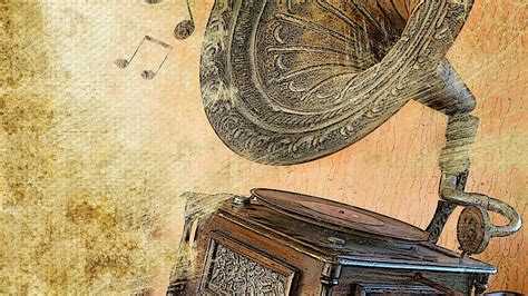 🥇 Music Vintage Gramophone Notes Wallpaper 25261