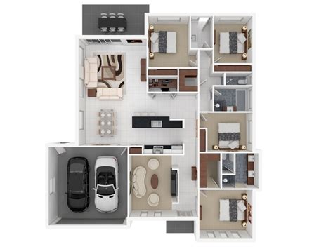4 Bedroom Apartmenthouse Plans
