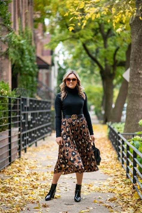 How To Style A Pleated Leopard Print Midi Skirt — Bows And Sequins