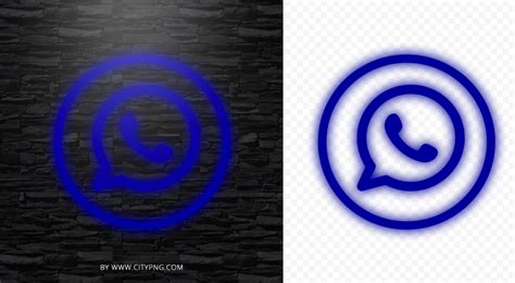 Hd Dark Blue Neon Outline Whatsapp Wa Round Circle Logo Icon Png Citypng