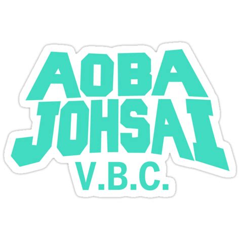 Aoba Johsai Vbc Logo In Teal Stickers By Teeworthy Redbubble