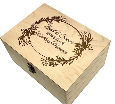 Personalised Wedding Wooden Keepsake Box Pine Wood Wedding T