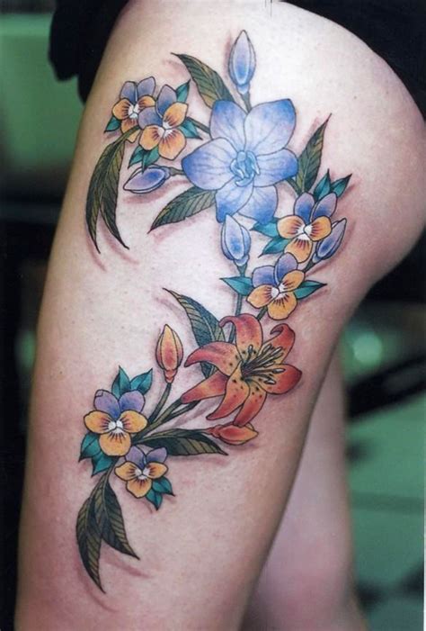 Flower Thigh Tattoo Designs Wallpaper Download 600 X 888 Flower