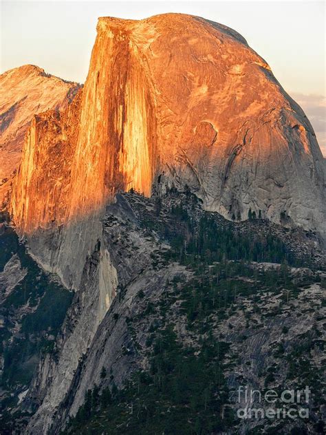 Brilliant Sunset On Half Dome In Yosemite National Park From Glacier