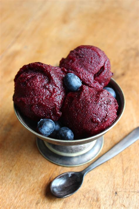 Blueberry Sorbet Recipe Blueberry Recipes Blueberry Sorbet Food