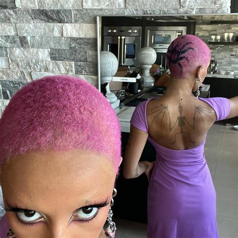 Doja Cat Shocks Fans With Spider Themed Haircut In Pink Hair Celebrities Pink Dye