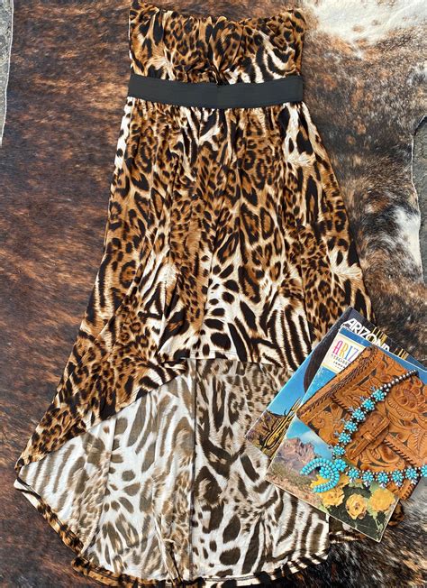 Western High Low Leopard Dress In Leopard Dress Cowgirl Dresses