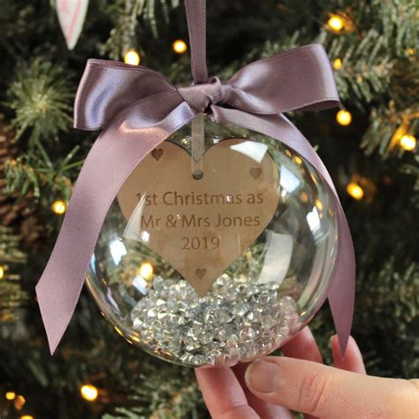 Personalised First Christmas As Mr And Mrs Bauble By Love Lumi Ltd In