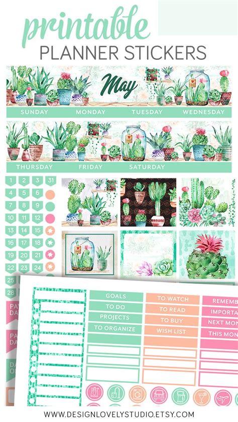 Printable May Planner Stickers May Monthly Stickers Kit For Etsy