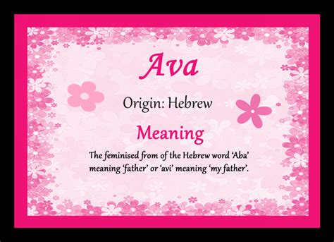 Ava Personalised Name Meaning Mousemat The Card Zoo