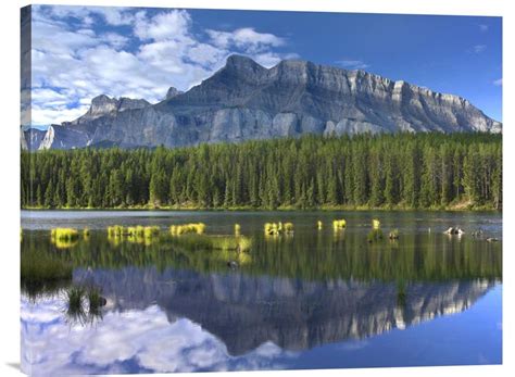 Mount Rundle And Boreal Forest Reflected In Johnson Lake Banff National