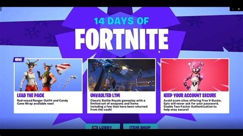 New Unvaulted Limited Time Mode 14 Days Of Fortnite Youtube
