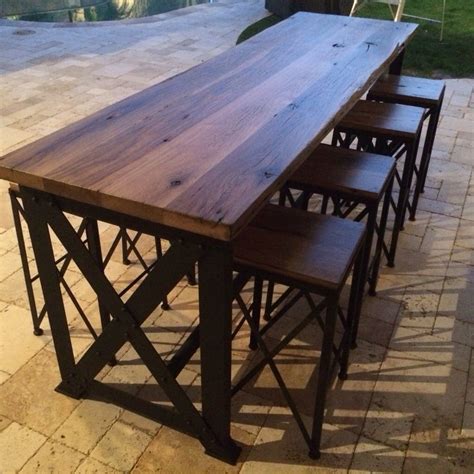 Rated 4.5 out of 5 stars. Reclaimed Oak/Ash Outdoor Bar Table | Outdoor bar height ...