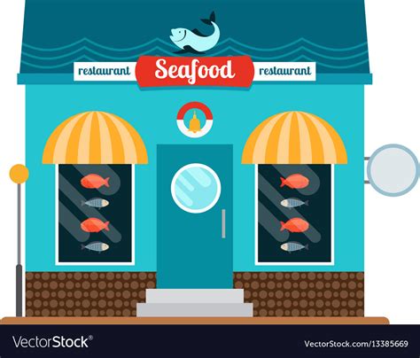 Seafood Restaurant Front Royalty Free Vector Image