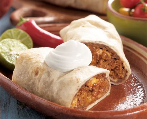 They are the ultimate comfort food. Traditional Beef Burritos - Daisy Brand - Sour Cream ...